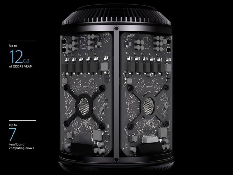 Mac Pro: Năm 2013, Mac Pro là sản phẩm đột phá nhất của Apple. Là dòng máy trạm chuyên nghiệp (workstation) của Apple, Mac Pro được thiết kế cho những người dùng chuyên nghiệp, cần một cỗ máy mạnh mẽ cho các ứng dụng đồ họa cao cấp. Mặc dù được nói vui là hơi giống “thùng ra”, nhưng Mac Pro thật sự rất ấn tượng với cấu hình siêu mạnh, chỉ nặng đúng 5kg, dùng bộ nguồn 450W và một quạt duy nhất để tản nhiệt. Với mức giá hàng nghìn USD, Mac Pro vẫn chưa được nhà sản xuất nâng cấp, trong khi người dùng có thể lựa chọn sản phẩm thay thế với hiệu suất mạnh và giá thành rẻ hơn.