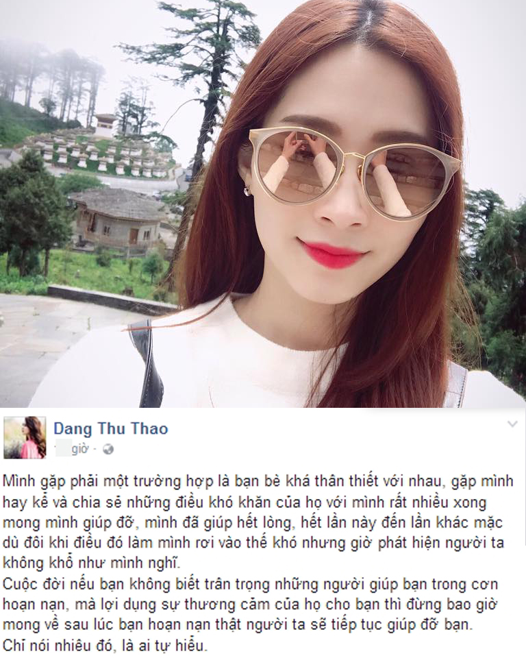 Hoa hậu Thu Thảo bức xúc lên tiếng khi bị bạn bè lợi dụng