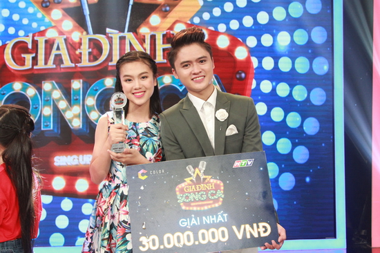 Hai anh em Đào Ngọc Sang - Khánh Linh đã giành giải Nhất ở tập 4 Gia đình song ca