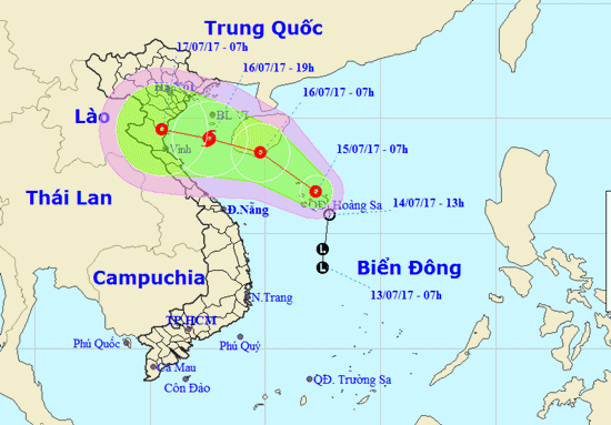 Ngày mai, áp thấp nhiệt đới mạnh lên thành bão, tiến vào Bắc Bộ