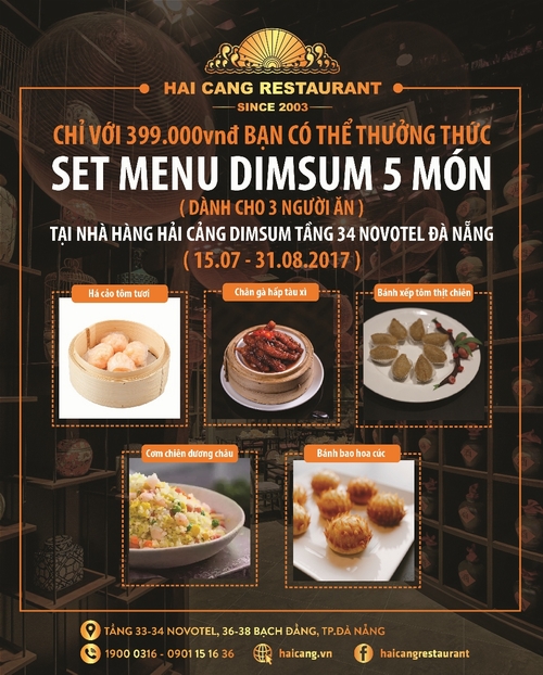 Chưa hết, vào khung giờ cố định trong một ngày được ấn định trong tuần, nhà hàng áp dụng chương trình ưu đãi giảm giá 50% cho hai món ăn trong thực đơn. Ví như trong tháng 7, Nhà hàng Hải Cảng Fine Dining tầng 33 giảm giá 50% hai món: Đậu phụ thiết bản nước sốt bào ngư và canh kungfu trong khung giờ từ 19h00 - 21h00 vào ngày thứ ba hàng tuần. Còn tại tầng 34, nhà hàng Hải Cảng Dimsum giảm giá 50% hai món: Bánh xếp chiên đặc biệt và Há cảo tôm tươi trong khung giờ từ 19h00 - 21h00 vào tất cả ngày thứ tư trong tháng. Thực đơn món ăn ưu đãi sẽ thay đổi mỗi tháng đáp ứng khẩu vị khác nhau của thực khách muốn tới nhà hàng thưởng thức món ăn ưa thích với chính sách giá đặc biệt nhất từ trước tới nay.