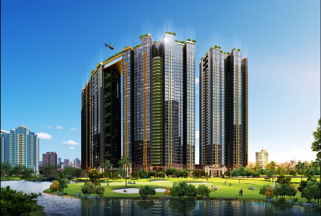 Thiết kế ấn tượng của viên “siêu kim cương” Sunshine City, gồm khu liền hề và 6 tòa tháp căn hộ, tuyến đường nội khu và lõi cảnh quan đẹp mắt