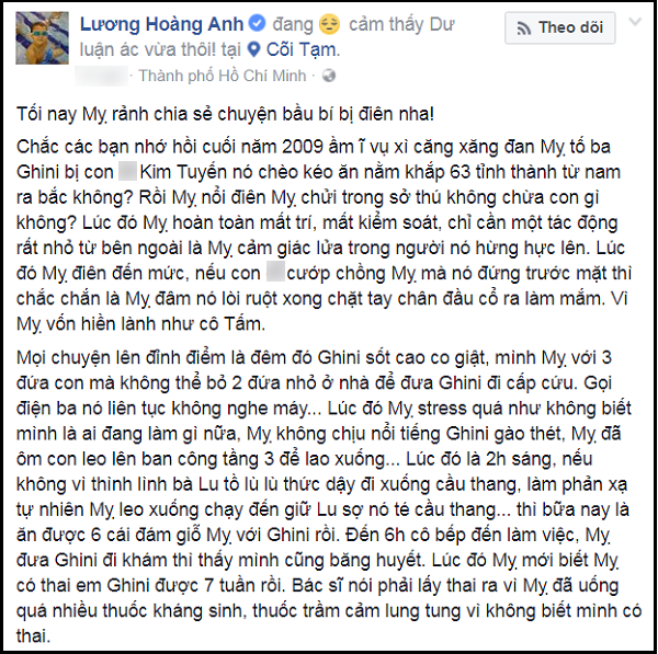Vợ cũ Huy Khánh gây chú ý khi đăng đàn kể tội Kim Tuyến.