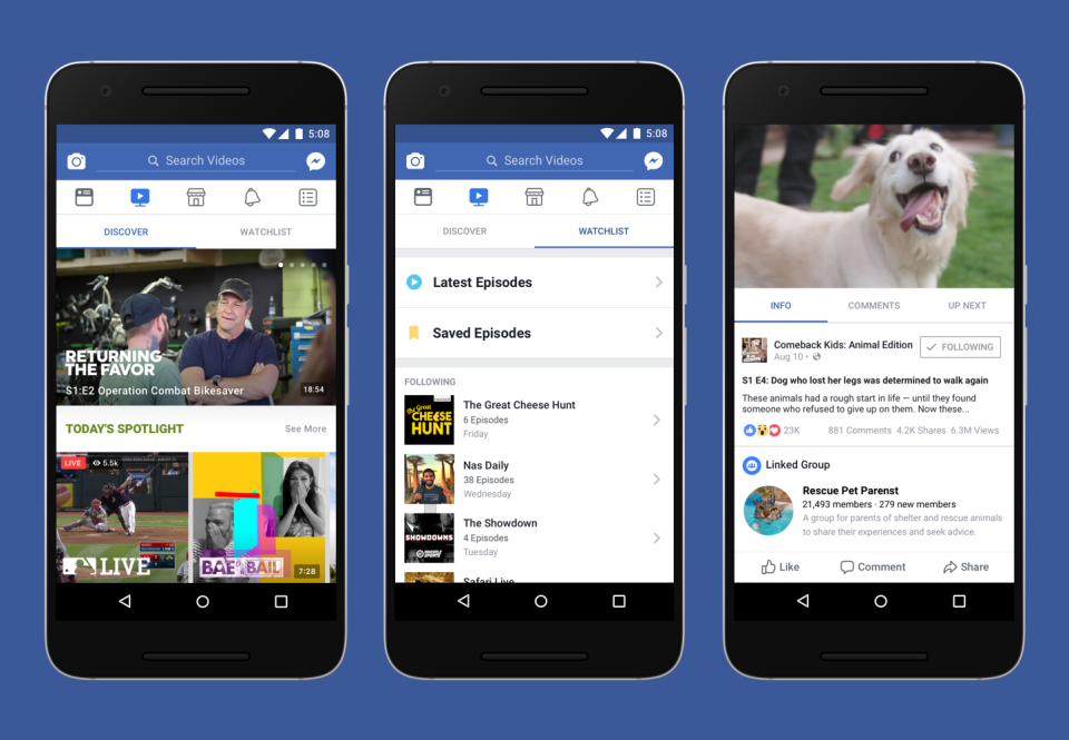 Facebook Watch được kỳ vọng sẽ trở thành đối thủ đáng gờm đối với YouTube và Netflix.