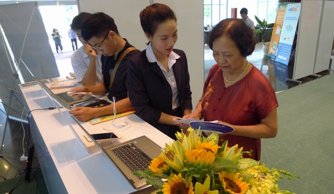 Tại triển lãm, VNPT Media cũng trưng bày các dịch vụ giáo dục của VNPT đã phát triển trong thời gian qua như VnEdu, myHomework, myEnglish... 