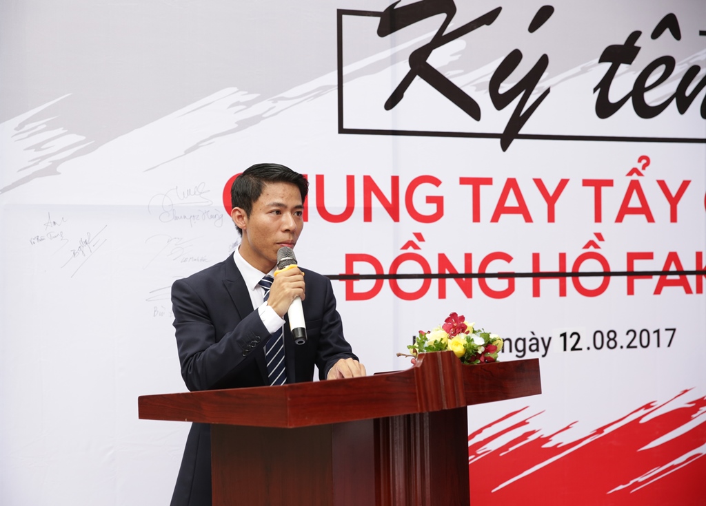 Đại diện Xwatch phát biểu tại sự kiện. Ảnh:NS