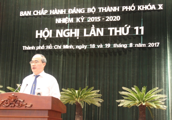 Bí thư Thành ủy TP.HCM Nguyễn Thiện Nhân phát biểu khai mạc hội nghị.