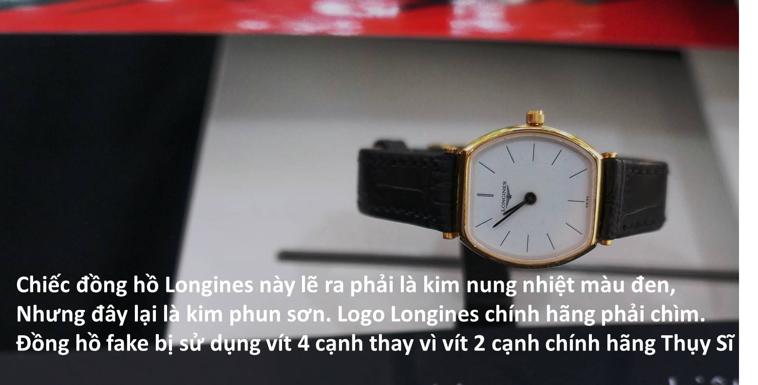 Đồng hồ Longines super fake này lộ ngay điểm yếu ở kim và logo