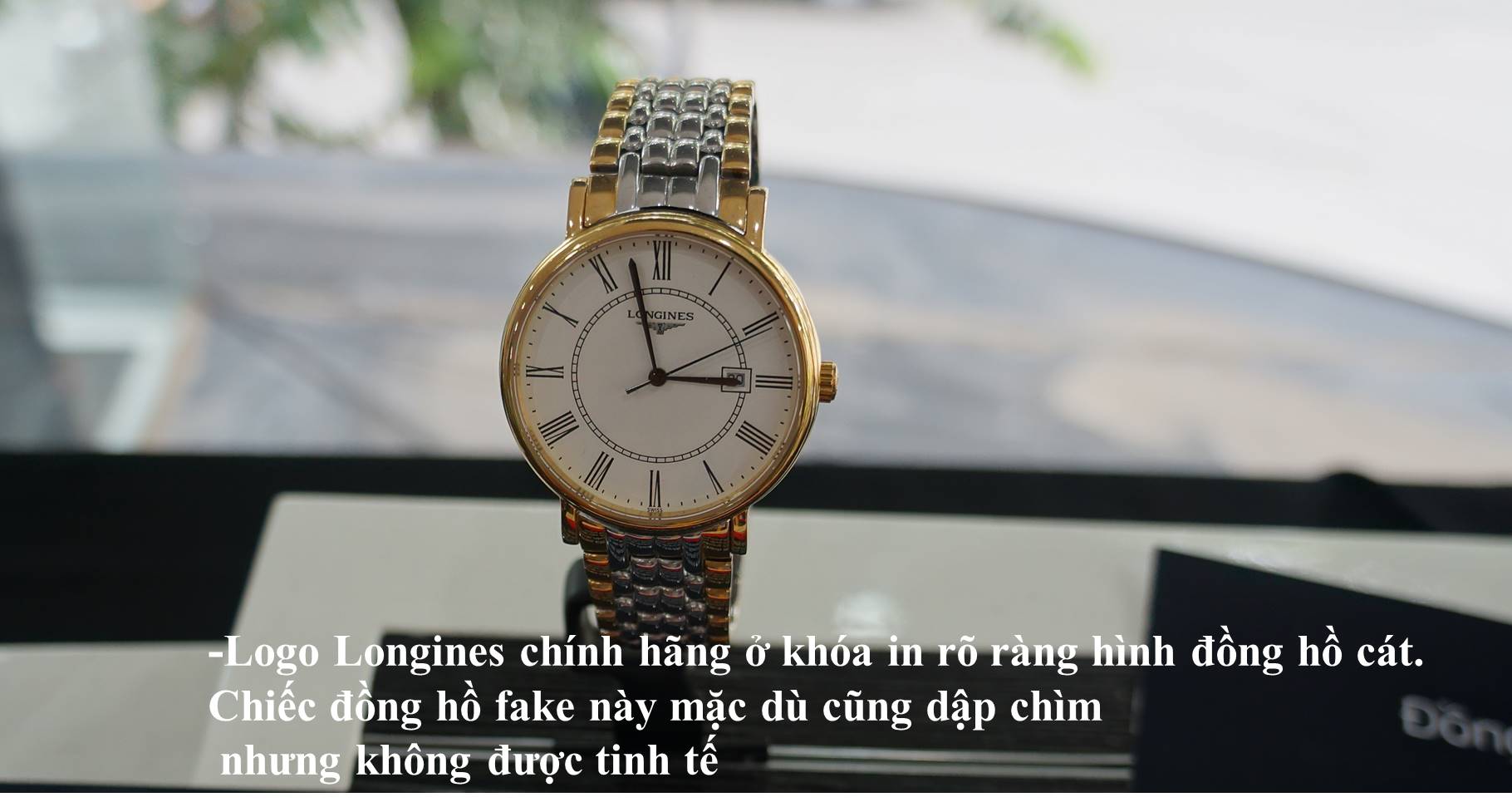 Chiếc đồng hồ fake này được phân biệt qua độ tinh xảo của logo