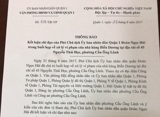 Ông Đoàn Ngọc Hải yêu cầu xử lý nhà hàng của mẹ vợ để làm gương