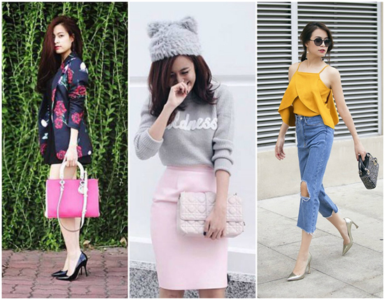 Hoàng Thuỳ Linh, Vĩnh Thuỵ, làng sao Những chiếc túi Lady Dior, Miss Dior có giá khoảng 3 – 4 nghìn đô (68 – 90 triệu đồng) thường được cô chọn dùng.