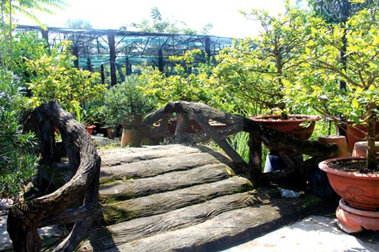 Lâm Chi Khanh, làng sao Khuôn viên có vườn cây, ao cá trải dài.