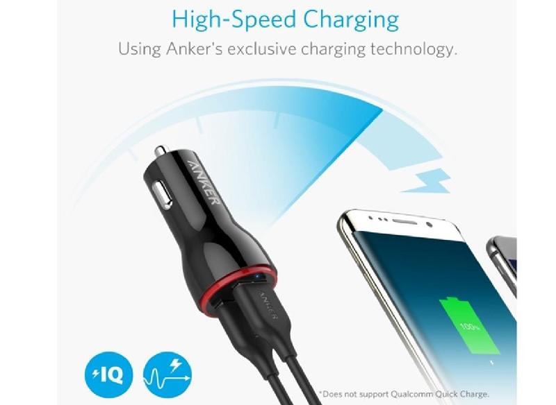 Bộ sạc trên ô tô Anker 24W dual USB (10 USD, 230.000 đồng): Nếu bạn thường xuyên phải di chuyển bằng xe ô tô thì, một bộ sạc như này là vô cùng tiện lợi. Bộ sạc xe hơi USB 2 cổng, 24 watt của Anker này cung cấp đủ điện để sạc smartphone, tablet và nó cũng kèm với  bảo hành 18 tháng.