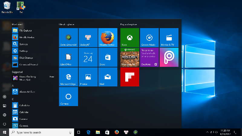 Giao diện màn hình tivi khi người dùng chọn nền tảng hệ điều hành Windows