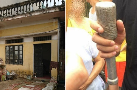 Hiện trường và hung khí là chiếc chày gây án