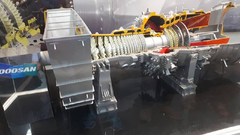 Một sản phẩm công nghiệp do Doosan sản xuất được trưng bày tại sảnh tòa nhà công ty