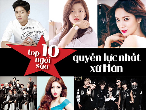 Top 10 ngôi sao quyền lực nhất xứ Hàn năm 2017