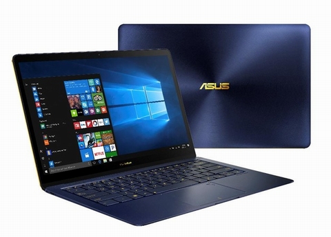 ZenBook 3 Deluxe (UX490) - laptop 14 inch mỏng nhất thế giới. Máy có độ mỏng 12,9mm và nhẹ chỉ 1,1kg như những chiếc máy 13 inch, đồng thời trang bị màn hình 14 inch với viền NanoEdge siêu mỏng. ZenBook 3 Deluxe được làm mới với vi xử lý Intel Core i7 thế hệ thứ 8 và là một trong những chiếc laptop siêu mỏng đầu tiên trang bị CPU 4 nhân.