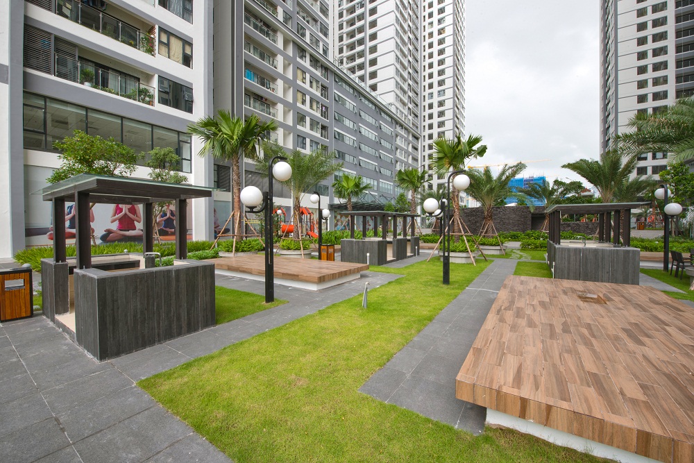 Khu vực vườn nướng BBQ được thiết kế tiện dụng tại Imperia Garden.