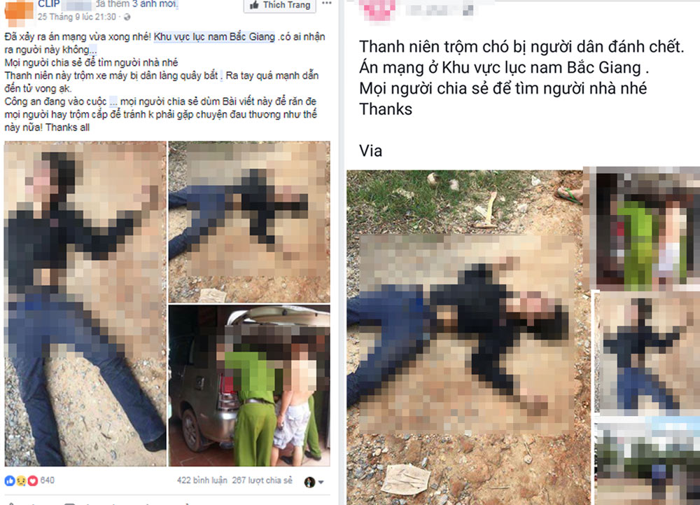 Thông tin thanh niên trộm chó bị đánh chết là bịa đặt
