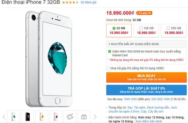 iPhone 7 giảm giá tiền triệu sau khi iPhone 8 về nước