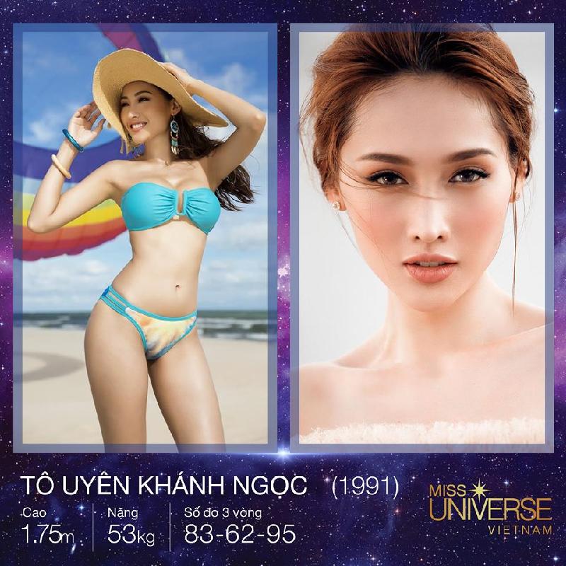 Khánh Ngọc dự thi Hoa hậu Hoàn vũ Việt Nam 2017.