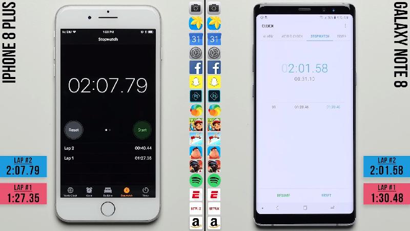 Thử nghiệm thực tế: iPhone 8 Plus chậm hơn Galaxy Note 8