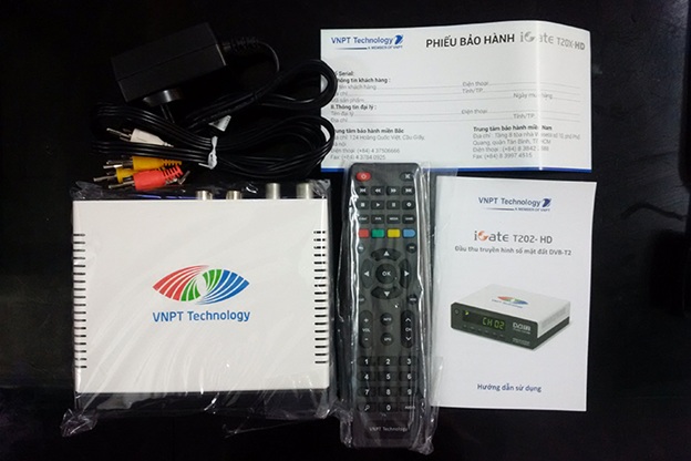 Bộ sản phẩm đầu thu DVB-T2 iGate T202 HD của VNPT Technology