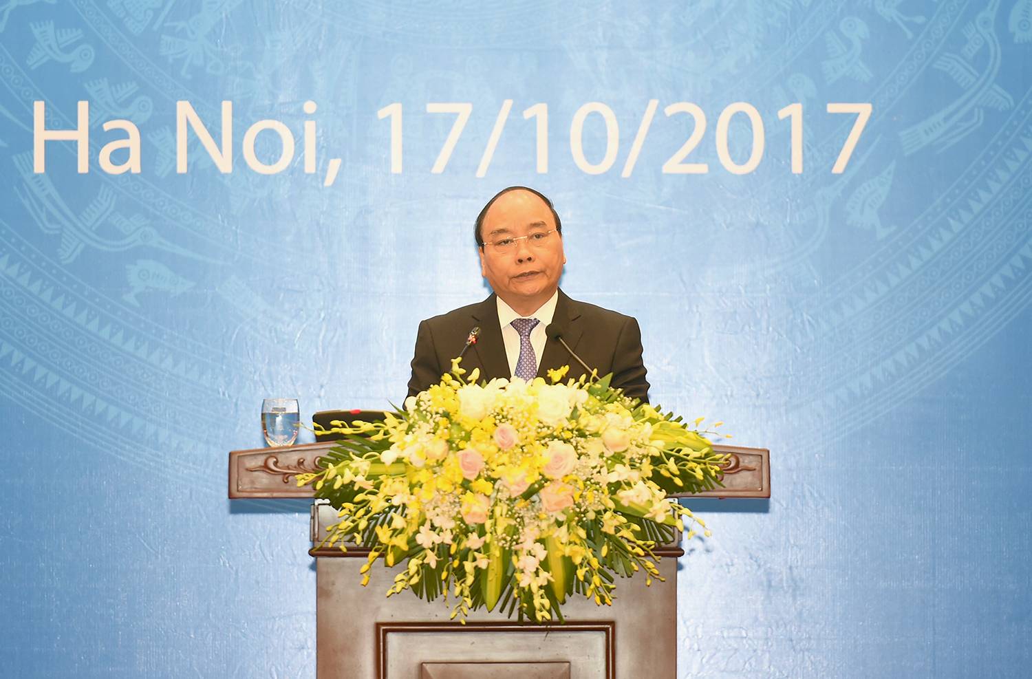 Thủ tướng Nguyễn Xuân Phúc phát biểu tại Lễ kỷ niệm 40 năm Việt Nam gia nhập LHQ. Ảnh VGP