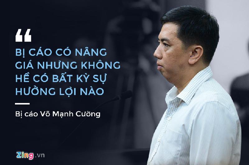 Trả lời VKSND Cấp cao về việc nâng giá thuốc H-Capita, bị cáo Võ Mạnh Cường, Giám đốc Công ty TNHH Thương mại hàng hải quốc tế H&C, thừa nhận mình là người chỉ đạo thay đổi hoá đơn thương mại từ 27 USD lên 75 USD. Theo Cường, phiếu chuyển nhượng xuất xưởng tại Việt Nam có xác nhận bên phía ông Raymundo đồng ý cho phép đóng dấu. Tuy nhiên, Cường khẳng định trong việc thay đổi giá thuốc, bị cáo không hề có ý vụ lợi. 