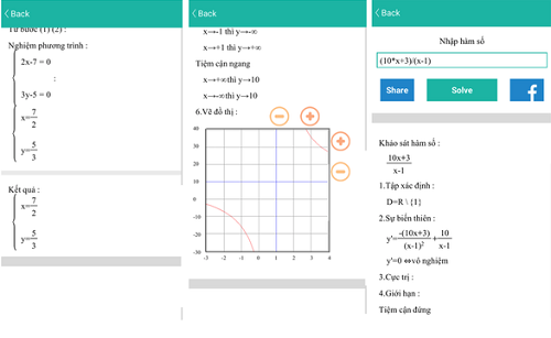 Hình ảnh của Maths Solver khi giải bài tập