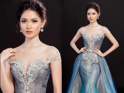Thuỳ Dung lộng lẫy như công chúa với đầm dạ hội cho chung kết Hoa hậu Quốc tế 2017