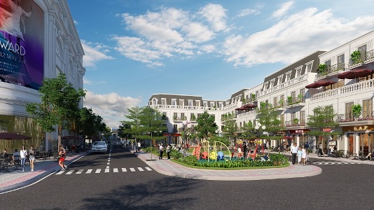 Vincom Shophouse Quảng Ngãi có thiết kế sang trọng và bố trí mặt bằng hợp lý, phục vụ cả 2 công năng: sinh hoạt và kinh doanh. Hình ảnh minh họa