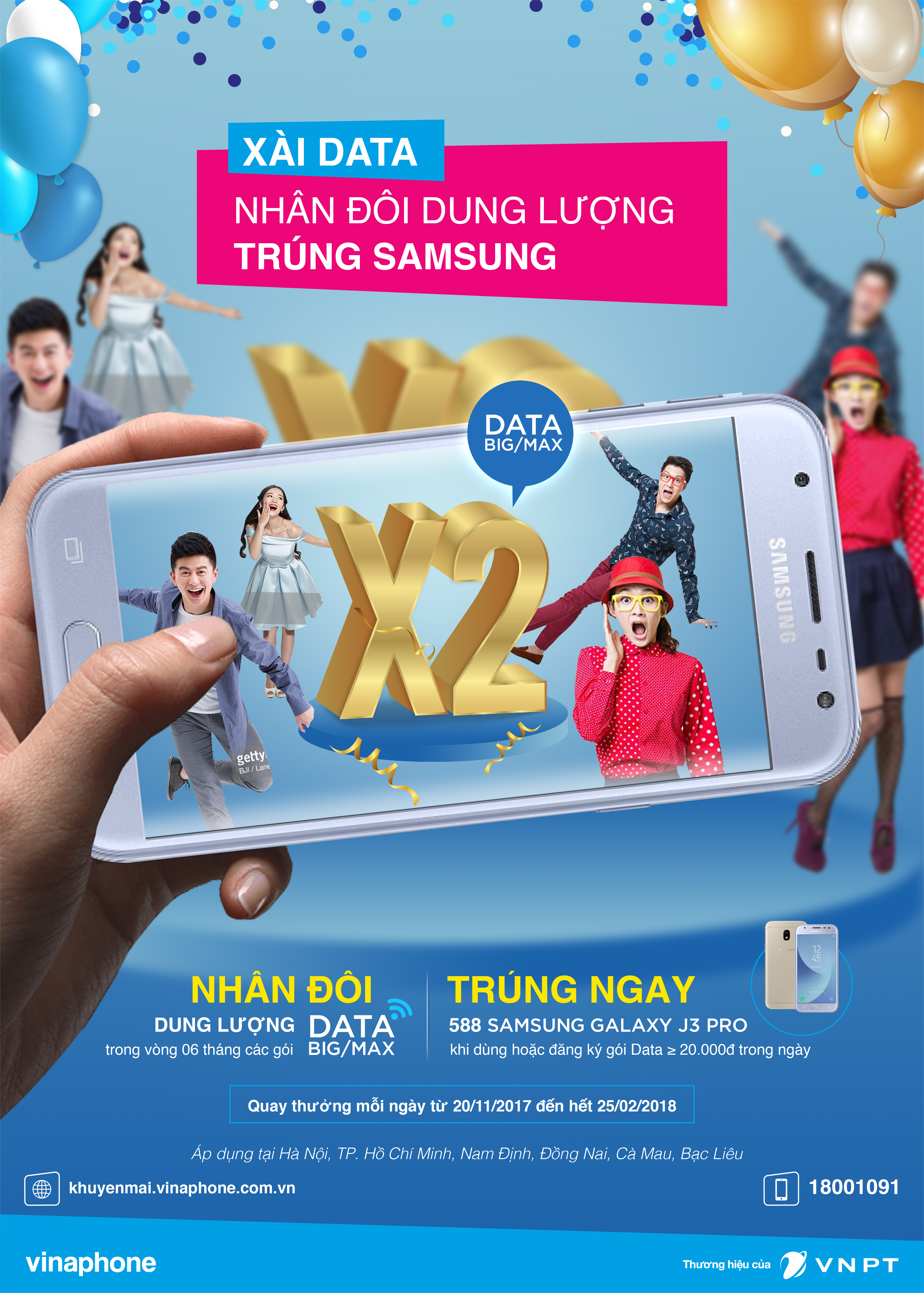 VinaPhone tặng hơn 500 smartphone Samsung cho khách hàng sử dụng dịch vụ Data