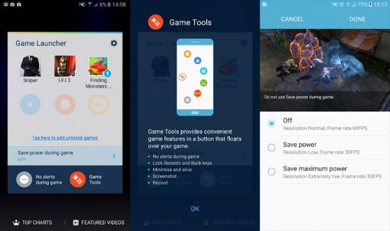 Trong khi Game Laucher cho phép người dùng Galaxy S8 tắt toàn bộ các thông báo, chặn luôn cả việc vô tình chạm phải các phím cảm ứng, cũng như vô hiệu hóa hoàn toàn các góc của màn hình cảm ứng, giúp mang lại trải nghiệm chơi game liền mạch hơn. 
