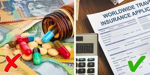 Mua bảo hiểm du lịch. Một tai nạn đơn giản không phải là vấn đề ở đất nước của bạn nhưng khi bạn đi du lịch nước ngoài lại là chuyện khác. Bảo hiểm du lịch rất đáng giá.