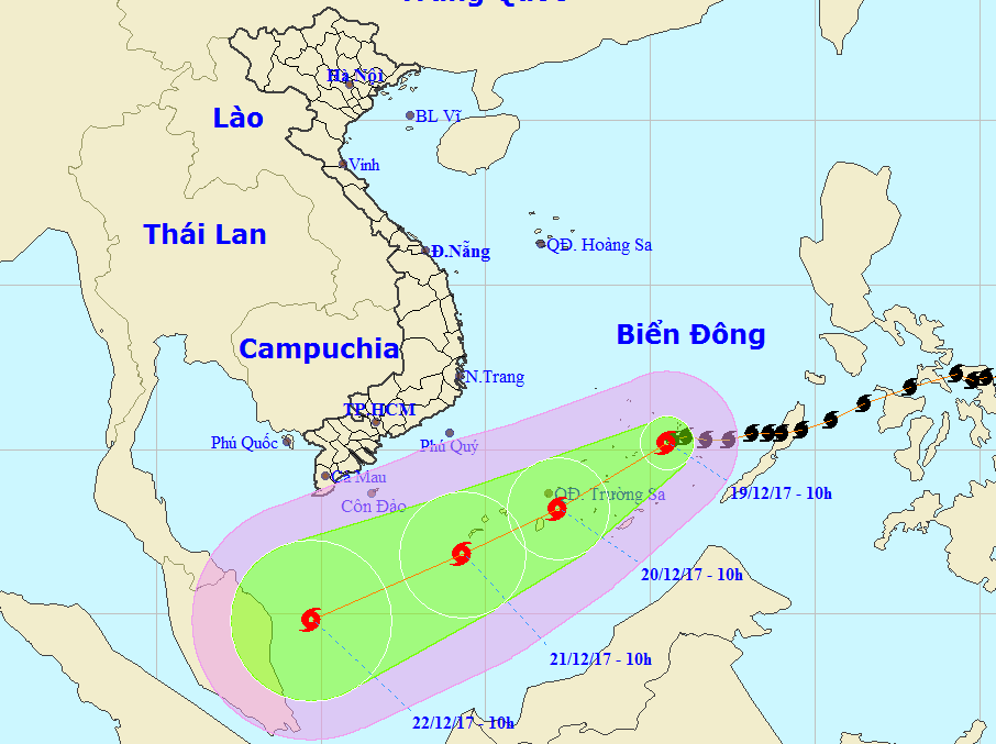 Bão số 15 sẽ &quot;sượt qua&quot; đất liền Nam Bộ