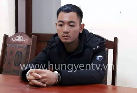 Nghi phạm Hưng tại cơ quan công an.